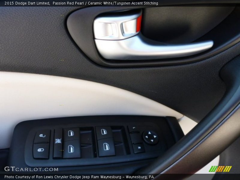 Passion Red Pearl / Ceramic White/Tungsten Accent Stitching 2015 Dodge Dart Limited