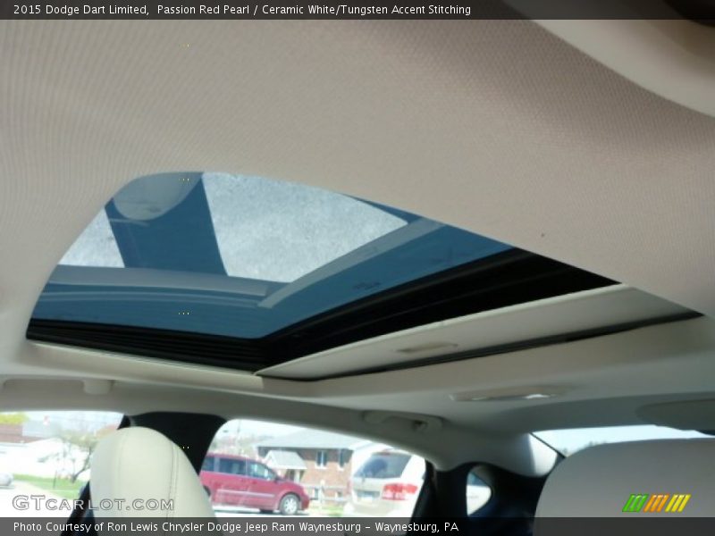 Passion Red Pearl / Ceramic White/Tungsten Accent Stitching 2015 Dodge Dart Limited