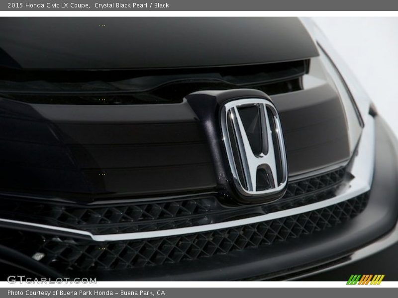 Crystal Black Pearl / Black 2015 Honda Civic LX Coupe