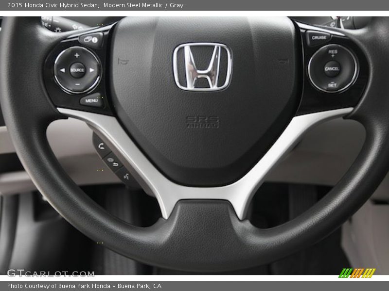 Modern Steel Metallic / Gray 2015 Honda Civic Hybrid Sedan