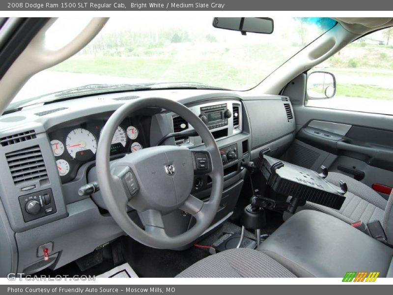 Bright White / Medium Slate Gray 2008 Dodge Ram 1500 SLT Regular Cab