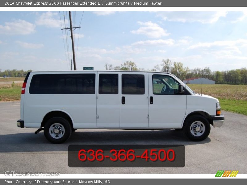 Summit White / Medium Pewter 2014 Chevrolet Express 3500 Passenger Extended LT
