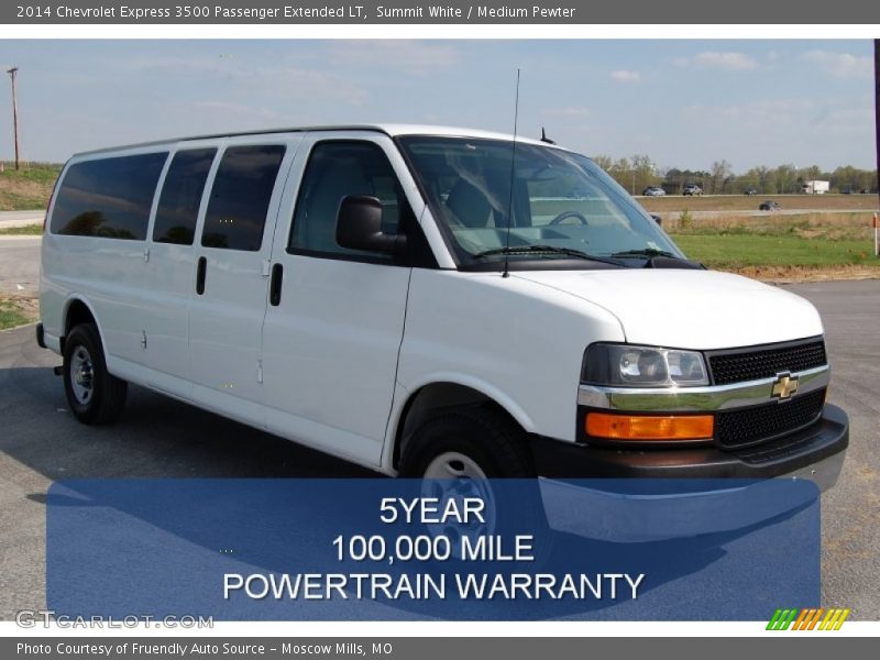Summit White / Medium Pewter 2014 Chevrolet Express 3500 Passenger Extended LT