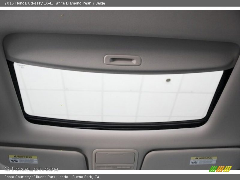 White Diamond Pearl / Beige 2015 Honda Odyssey EX-L