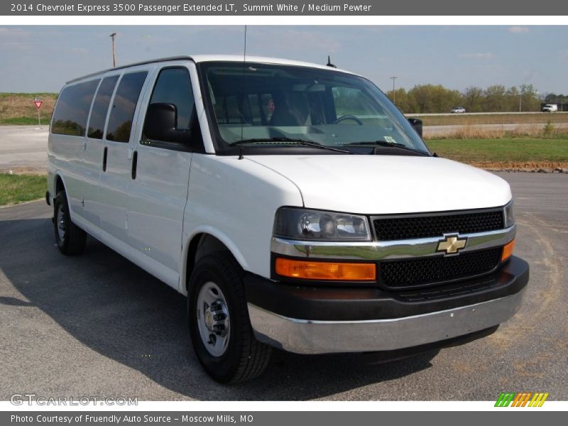 Summit White / Medium Pewter 2014 Chevrolet Express 3500 Passenger Extended LT