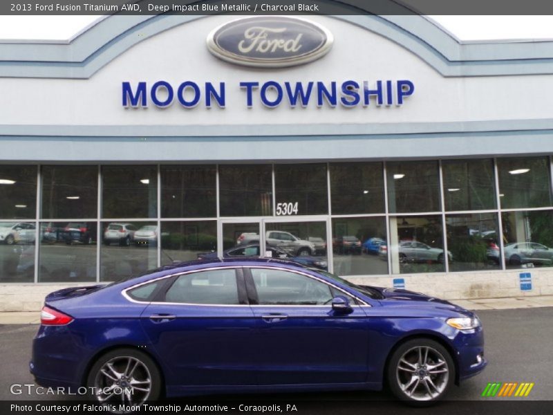 Deep Impact Blue Metallic / Charcoal Black 2013 Ford Fusion Titanium AWD