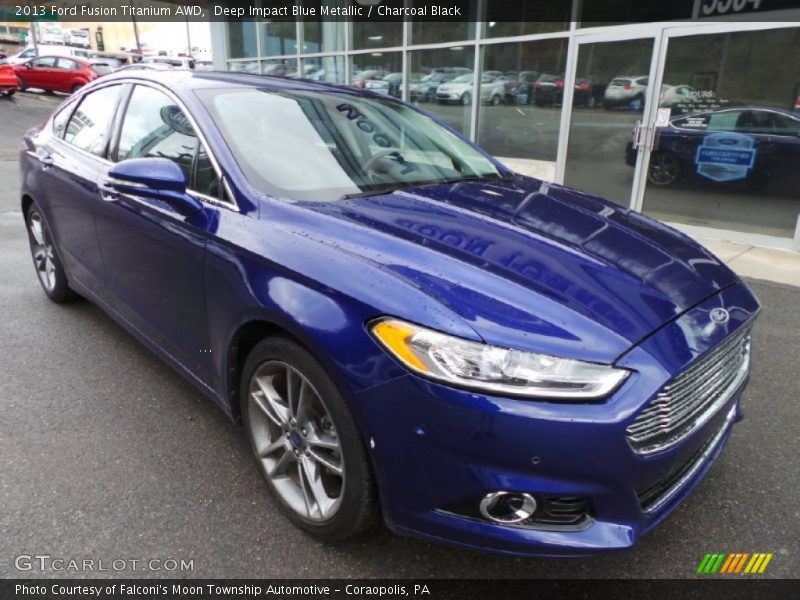 Deep Impact Blue Metallic / Charcoal Black 2013 Ford Fusion Titanium AWD