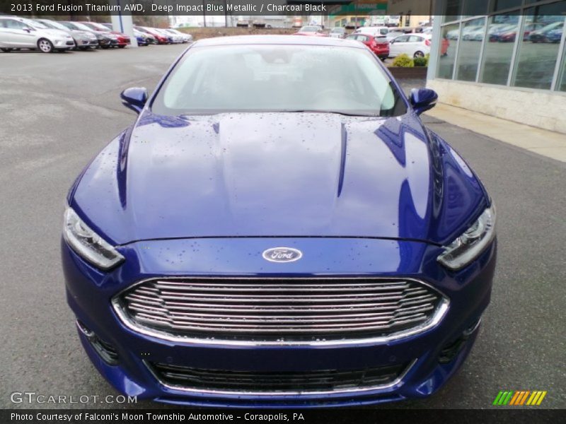 Deep Impact Blue Metallic / Charcoal Black 2013 Ford Fusion Titanium AWD