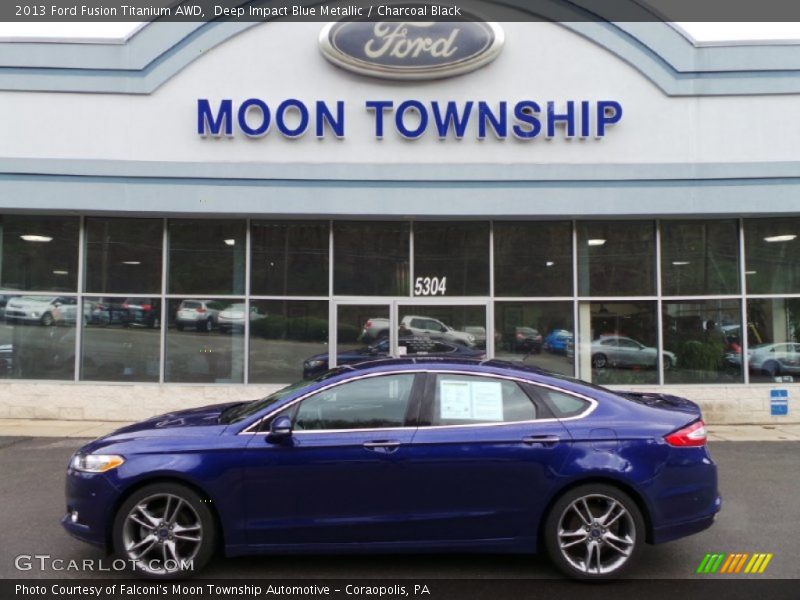 Deep Impact Blue Metallic / Charcoal Black 2013 Ford Fusion Titanium AWD