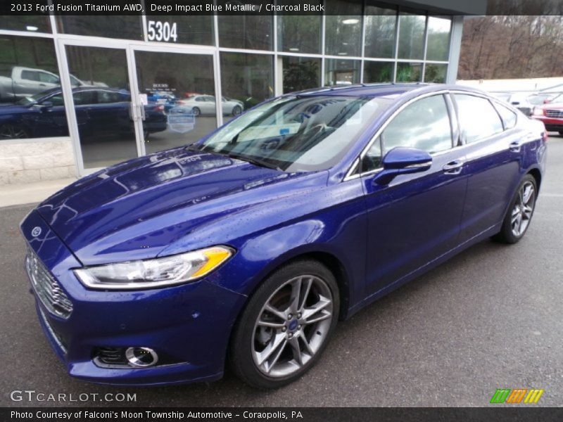 Deep Impact Blue Metallic / Charcoal Black 2013 Ford Fusion Titanium AWD
