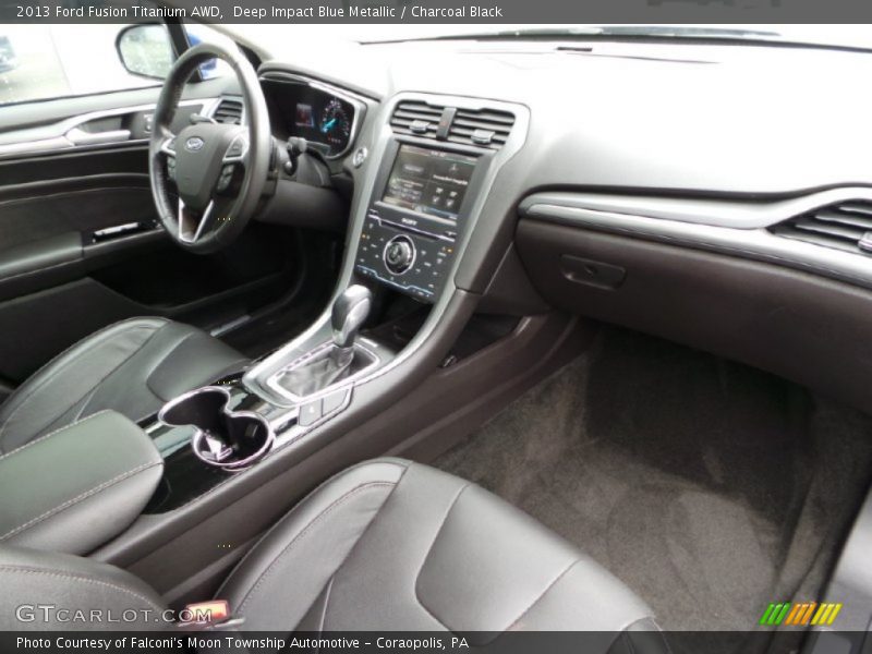 Deep Impact Blue Metallic / Charcoal Black 2013 Ford Fusion Titanium AWD
