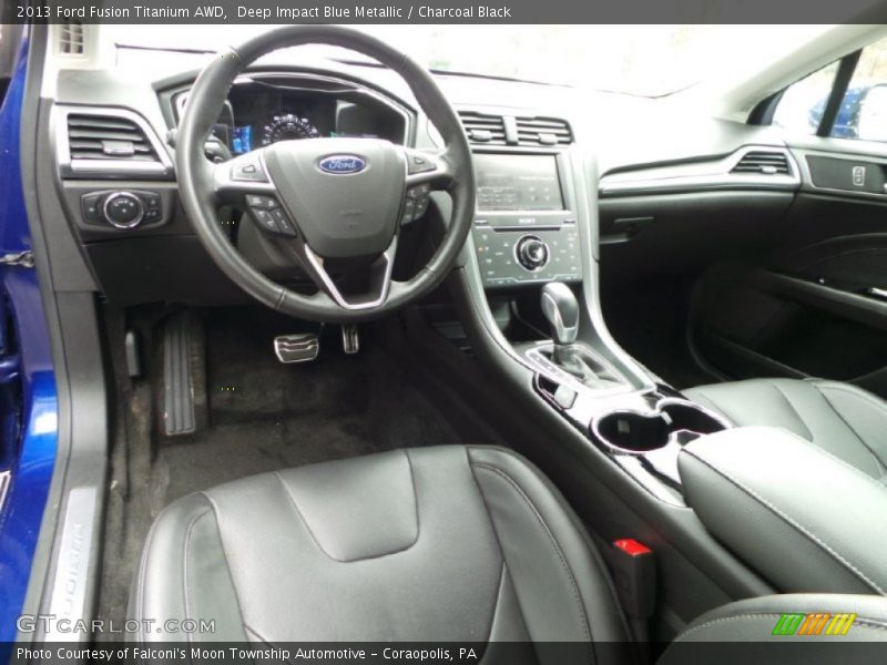 Deep Impact Blue Metallic / Charcoal Black 2013 Ford Fusion Titanium AWD