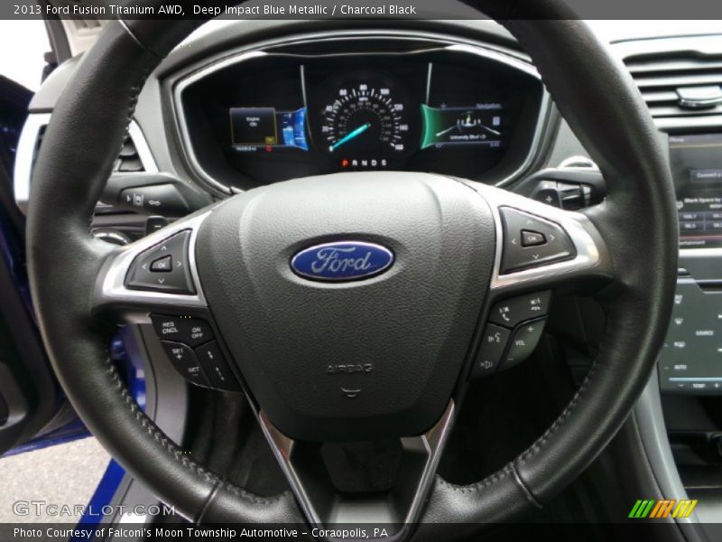 Deep Impact Blue Metallic / Charcoal Black 2013 Ford Fusion Titanium AWD