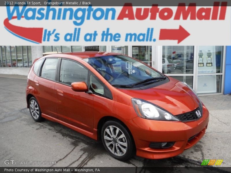 Orangeburst Metallic / Black 2012 Honda Fit Sport