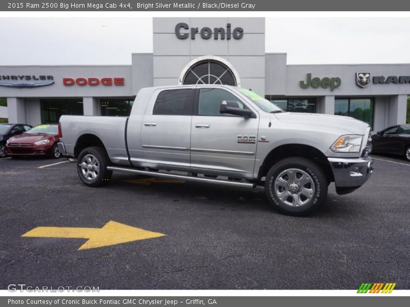 Bright Silver Metallic / Black/Diesel Gray 2015 Ram 2500 Big Horn Mega Cab 4x4