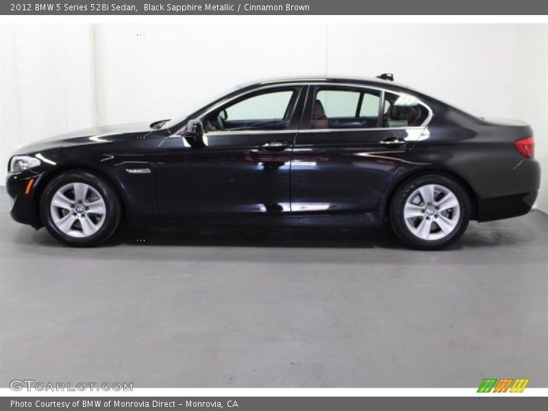 Black Sapphire Metallic / Cinnamon Brown 2012 BMW 5 Series 528i Sedan