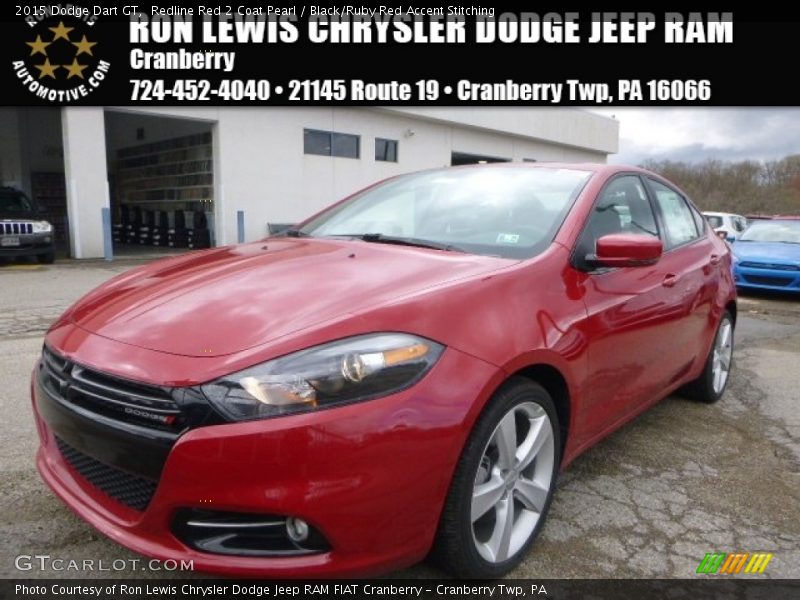 Redline Red 2 Coat Pearl / Black/Ruby Red Accent Stitching 2015 Dodge Dart GT