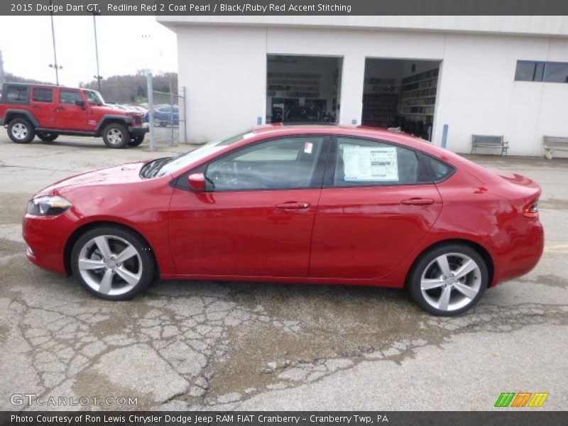 Redline Red 2 Coat Pearl / Black/Ruby Red Accent Stitching 2015 Dodge Dart GT
