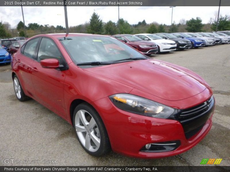 Redline Red 2 Coat Pearl / Black/Ruby Red Accent Stitching 2015 Dodge Dart GT