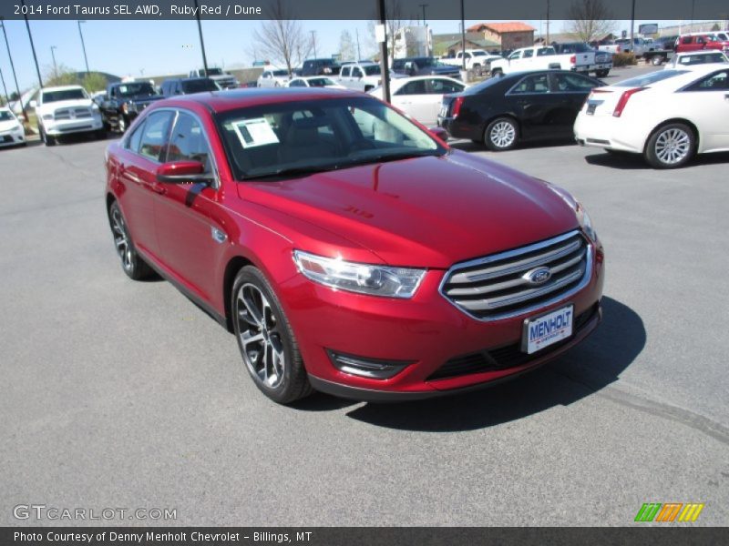 Ruby Red / Dune 2014 Ford Taurus SEL AWD