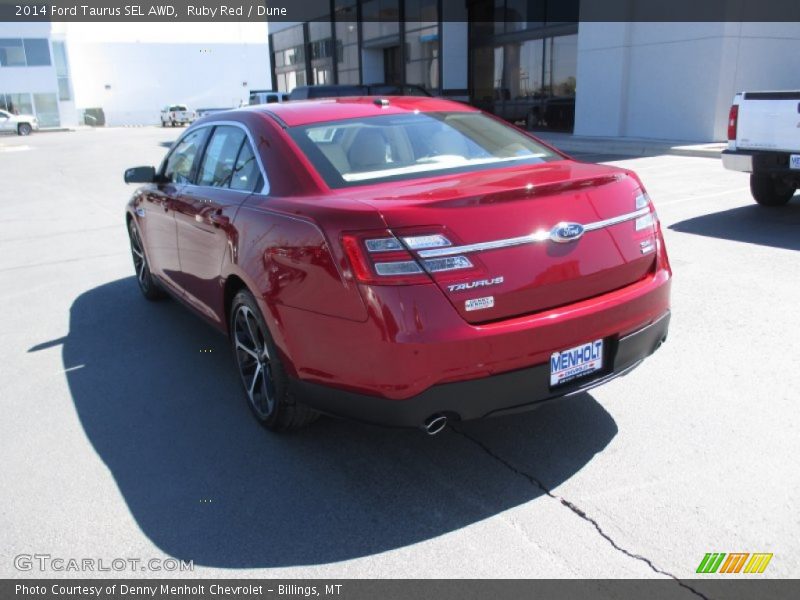 Ruby Red / Dune 2014 Ford Taurus SEL AWD