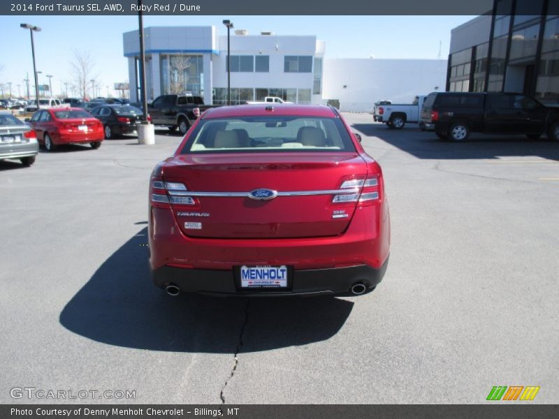 Ruby Red / Dune 2014 Ford Taurus SEL AWD