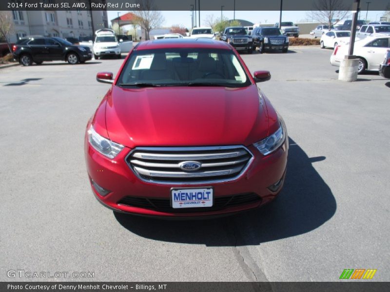 Ruby Red / Dune 2014 Ford Taurus SEL AWD