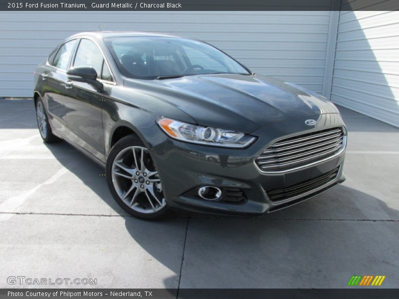 Guard Metallic / Charcoal Black 2015 Ford Fusion Titanium