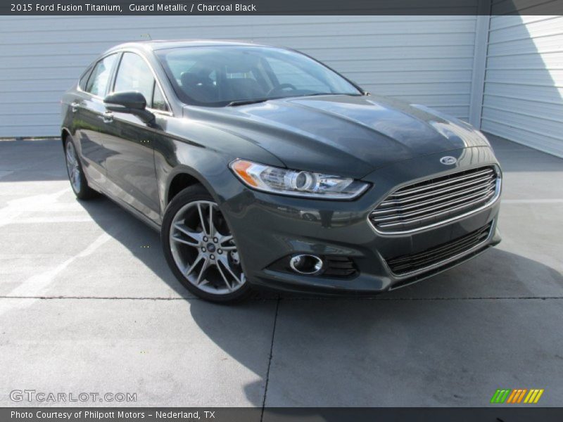 Guard Metallic / Charcoal Black 2015 Ford Fusion Titanium
