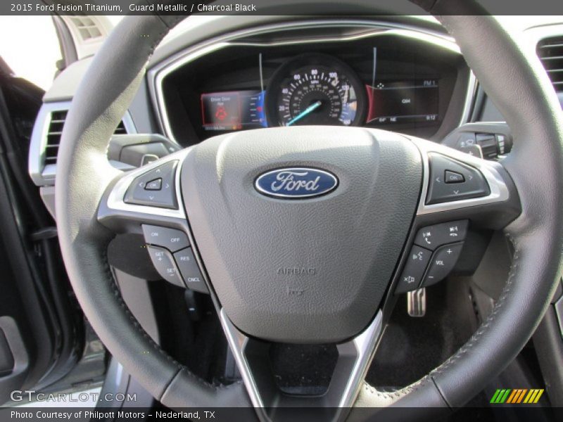 Guard Metallic / Charcoal Black 2015 Ford Fusion Titanium