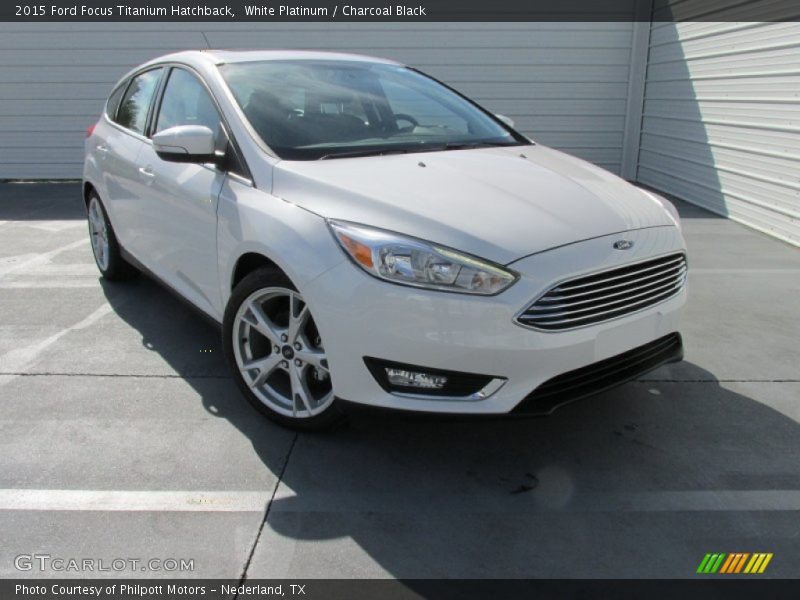 White Platinum / Charcoal Black 2015 Ford Focus Titanium Hatchback