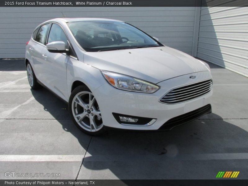 White Platinum / Charcoal Black 2015 Ford Focus Titanium Hatchback