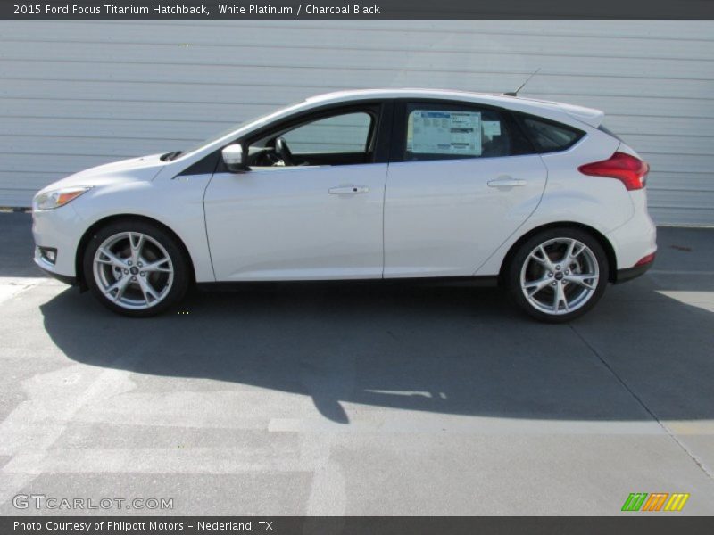 White Platinum / Charcoal Black 2015 Ford Focus Titanium Hatchback