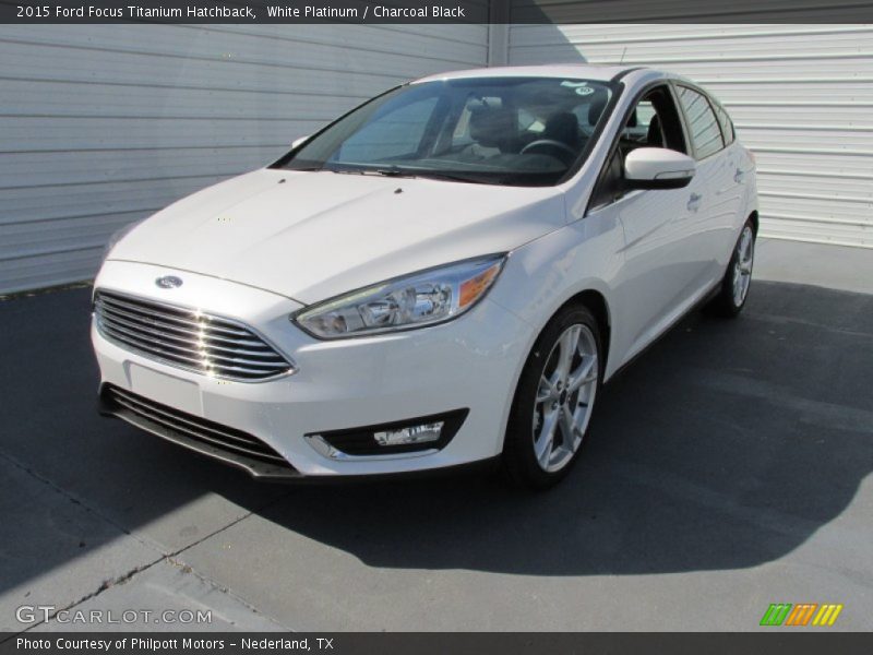 White Platinum / Charcoal Black 2015 Ford Focus Titanium Hatchback