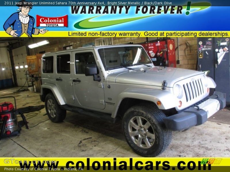 Bright Silver Metallic / Black/Dark Olive 2011 Jeep Wrangler Unlimited Sahara 70th Anniversary 4x4