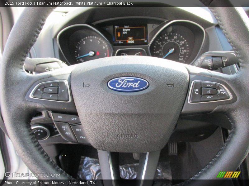 White Platinum / Charcoal Black 2015 Ford Focus Titanium Hatchback