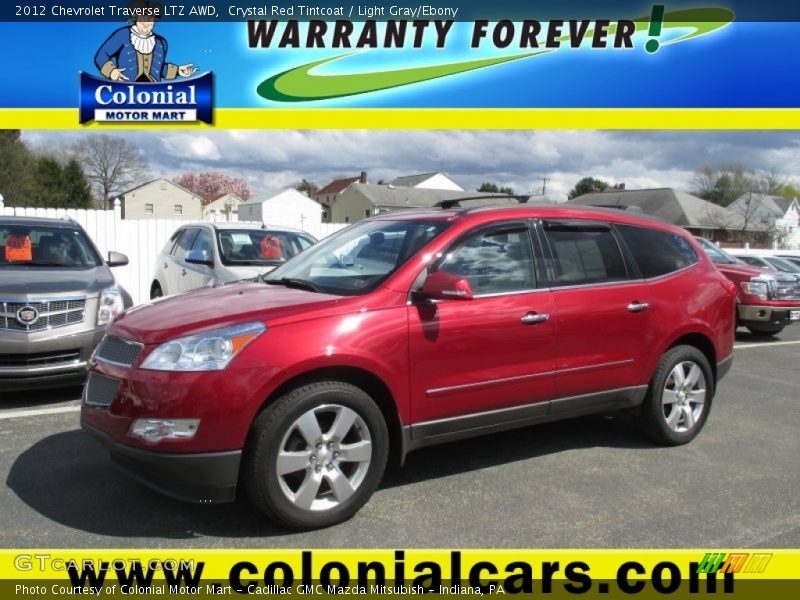 Crystal Red Tintcoat / Light Gray/Ebony 2012 Chevrolet Traverse LTZ AWD