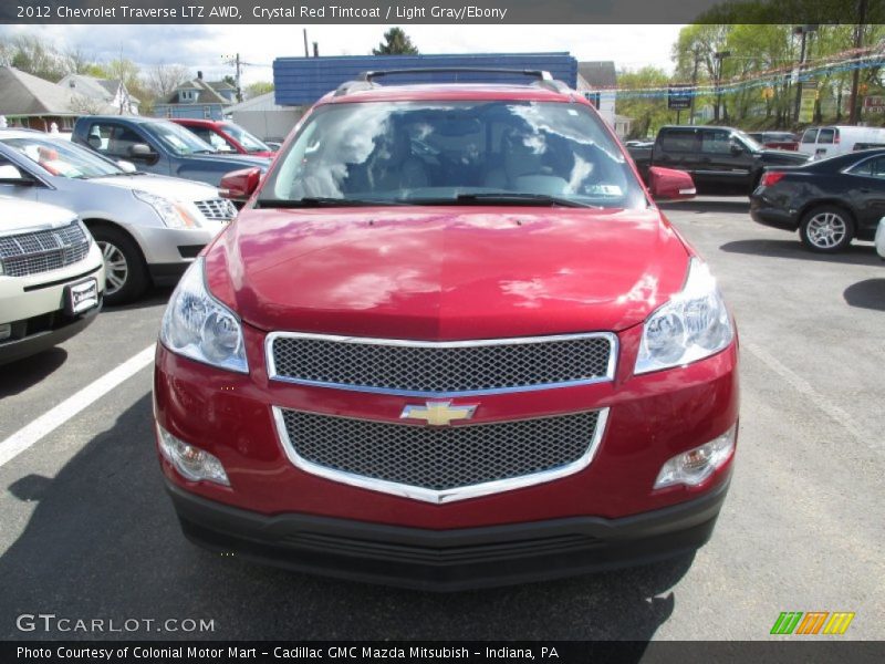 Crystal Red Tintcoat / Light Gray/Ebony 2012 Chevrolet Traverse LTZ AWD