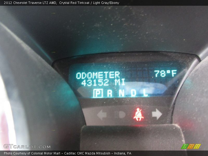 Crystal Red Tintcoat / Light Gray/Ebony 2012 Chevrolet Traverse LTZ AWD