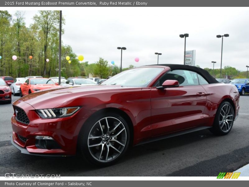 Ruby Red Metallic / Ebony 2015 Ford Mustang EcoBoost Premium Convertible
