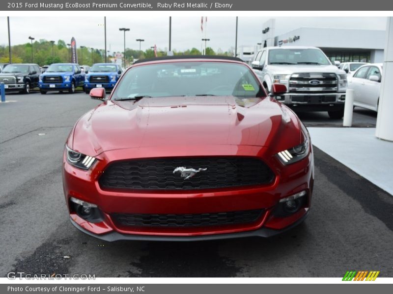 Ruby Red Metallic / Ebony 2015 Ford Mustang EcoBoost Premium Convertible