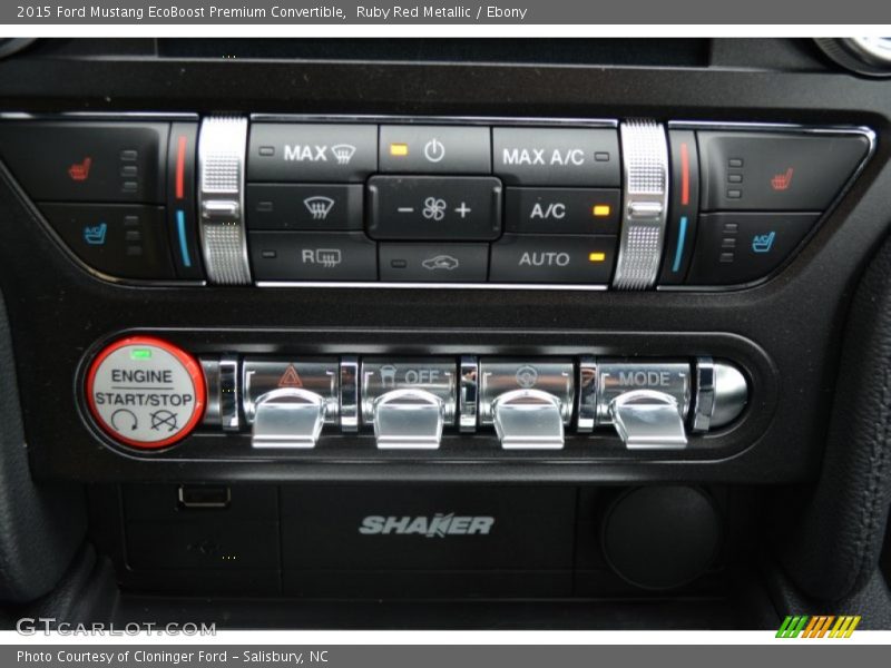 Controls of 2015 Mustang EcoBoost Premium Convertible