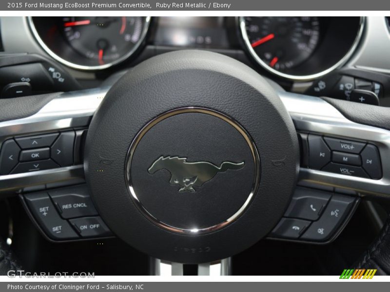 Ruby Red Metallic / Ebony 2015 Ford Mustang EcoBoost Premium Convertible