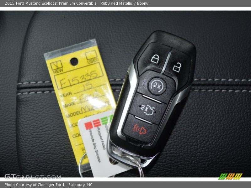 Ruby Red Metallic / Ebony 2015 Ford Mustang EcoBoost Premium Convertible