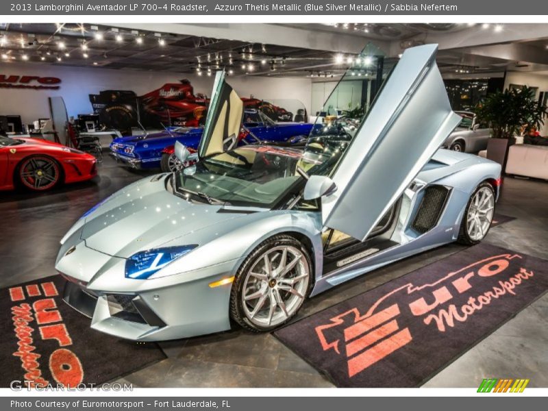 Azzuro Thetis Metallic (Blue Silver Metallic) / Sabbia Nefertem 2013 Lamborghini Aventador LP 700-4 Roadster