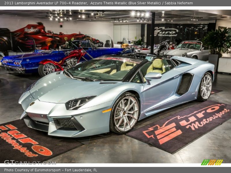 Azzuro Thetis Metallic (Blue Silver Metallic) / Sabbia Nefertem 2013 Lamborghini Aventador LP 700-4 Roadster