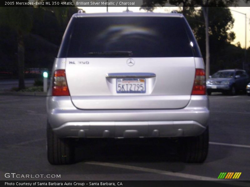 Brilliant Silver Metallic / Charcoal 2005 Mercedes-Benz ML 350 4Matic