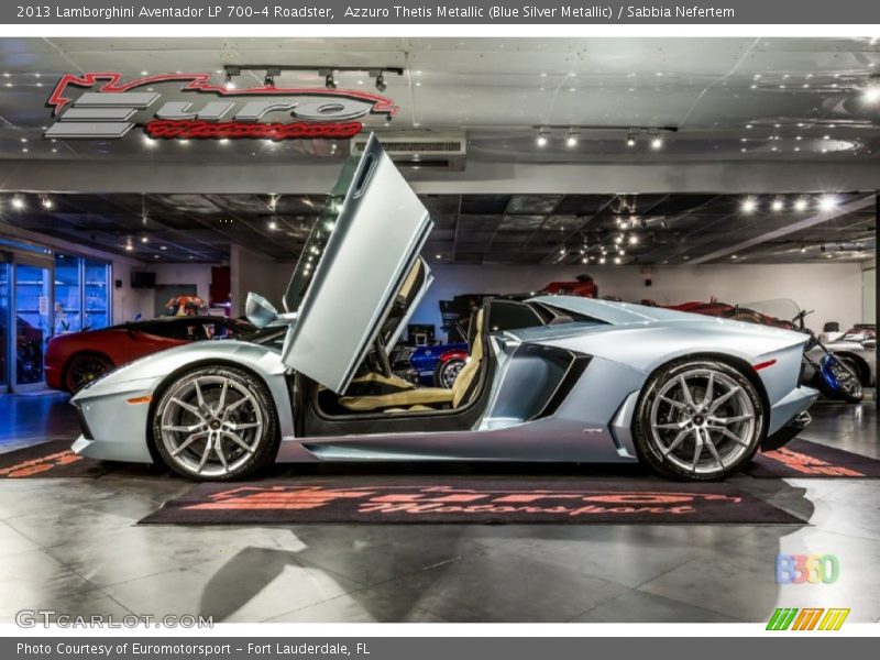 Azzuro Thetis Metallic (Blue Silver Metallic) / Sabbia Nefertem 2013 Lamborghini Aventador LP 700-4 Roadster
