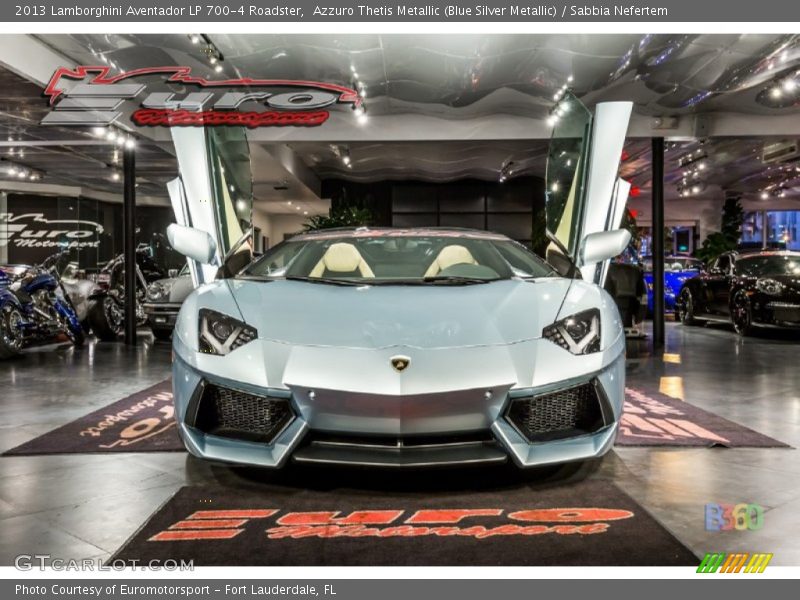 Azzuro Thetis Metallic (Blue Silver Metallic) / Sabbia Nefertem 2013 Lamborghini Aventador LP 700-4 Roadster