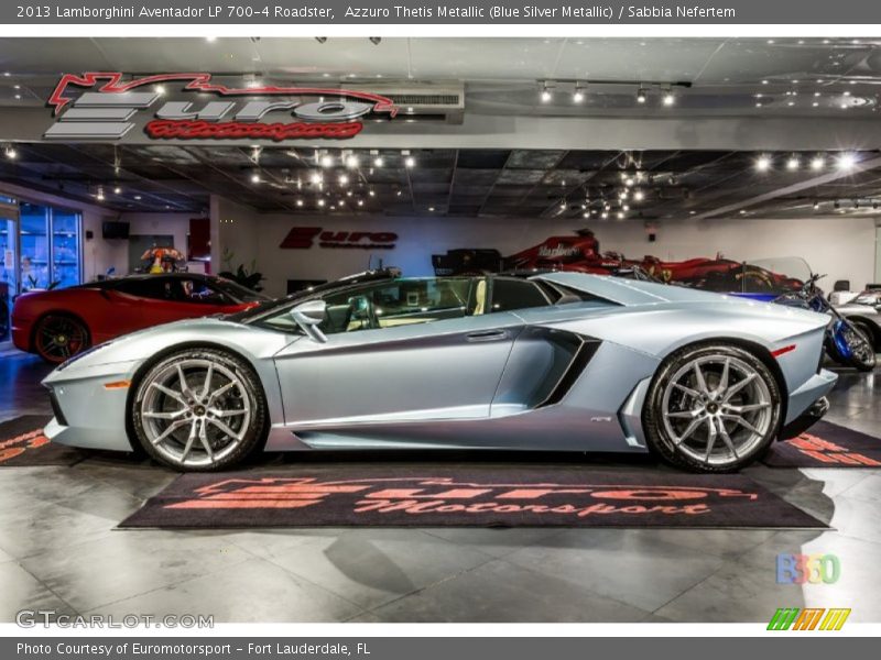Azzuro Thetis Metallic (Blue Silver Metallic) / Sabbia Nefertem 2013 Lamborghini Aventador LP 700-4 Roadster